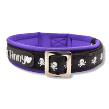 Lade das Bild in den Galerie-Viewer, Halsbänder - Halsband 20mm Black Mini Skulls II