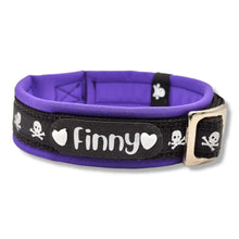 Lade das Bild in den Galerie-Viewer, Halsbänder - Halsband 20mm Black Mini Skulls II