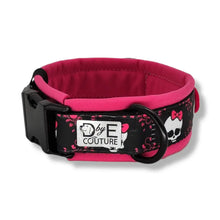 Lade das Bild in den Galerie-Viewer, Halsbänder - Halsband 40mm Pink Bow Skull