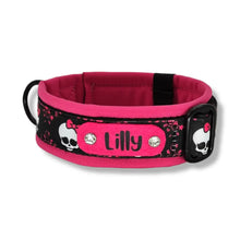 Lade das Bild in den Galerie-Viewer, Halsbänder - Halsband 40mm Pink Bow Skull