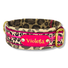 Lade das Bild in den Galerie-Viewer, Halsbänder - Halsband 40mm Pink Leo Love II