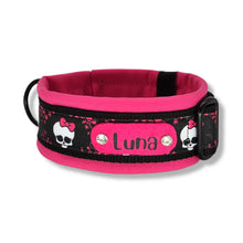 Lade das Bild in den Galerie-Viewer, Halsbänder - Halsband 50mm Pink Bow Skull II