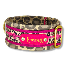 Lade das Bild in den Galerie-Viewer, Halsbänder - Halsband 50mm Pink Leo Love III