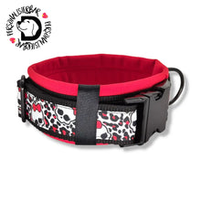 Lade das Bild in den Galerie-Viewer, Halsbänder - Halsband 50mm Red Bow Skull II