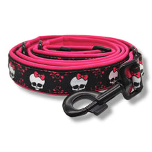 Lade das Bild in den Galerie-Viewer, Leinen - Leine 3-fach Pink Bow Skull