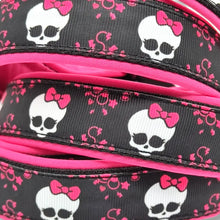 Lade das Bild in den Galerie-Viewer, Leinen - Leine 3-fach Pink Bow Skull