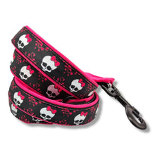 Lade das Bild in den Galerie-Viewer, Leinen - Leine 3-fach Pink Bow Skull