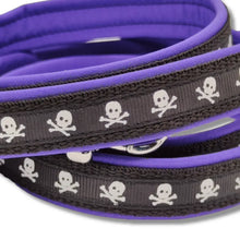 Lade das Bild in den Galerie-Viewer, Leinen - Leine stufenlos Black Mini Skulls
