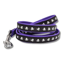Lade das Bild in den Galerie-Viewer, Leinen - Leine stufenlos Black Mini Skulls
