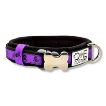 Lade das Bild in den Galerie-Viewer, Halsbänder - Halsband 25mm Lilac Mini Skulls
