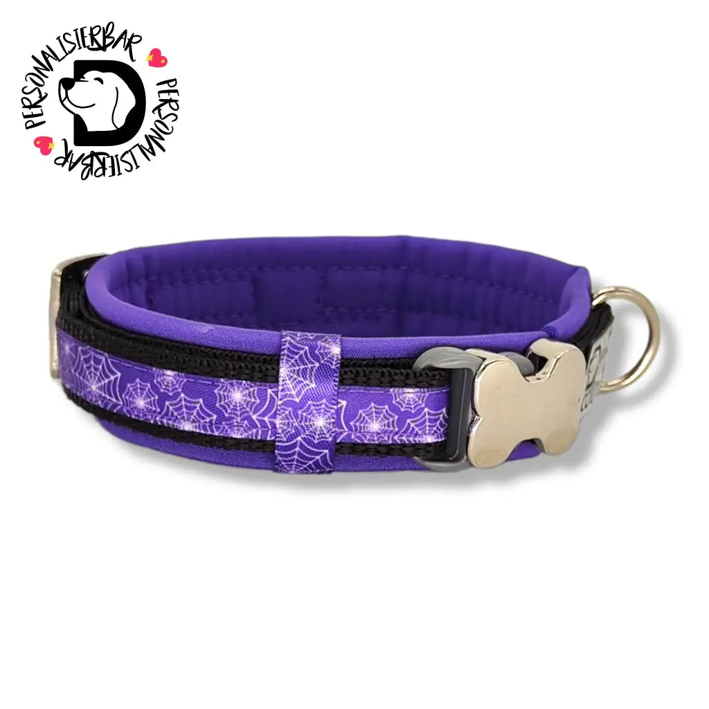 Halsbänder - Halsband 25mm Lilac Spiderweb