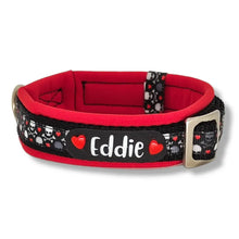 Lade das Bild in den Galerie-Viewer, Halsbänder - Halsband 25mm Skulls &amp; Hearts
