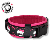 Lade das Bild in den Galerie-Viewer, Halsbänder - Halsband 30mm Pink Bow Skull III
