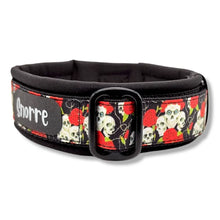 Lade das Bild in den Galerie-Viewer, Halsbänder - Halsband 30mm Skulls &amp; Roses III
