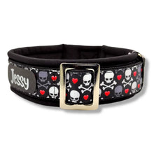 Lade das Bild in den Galerie-Viewer, Halsbänder - Halsband 40mm Skulls &amp; Hearts II
