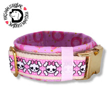Lade das Bild in den Galerie-Viewer, Halsbänder - Halsband 50mm Gold &amp; Pink
