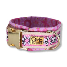 Lade das Bild in den Galerie-Viewer, Halsbänder - Halsband 50mm Gold &amp; Pink

