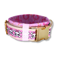 Lade das Bild in den Galerie-Viewer, Halsbänder - Halsband 50mm Gold &amp; Pink
