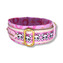 Lade das Bild in den Galerie-Viewer, Halsbänder - Halsband 50mm Gold &amp; Pink
