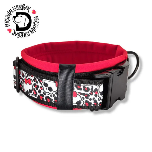 Halsbänder - Halsband 50mm Red Bow Skull II