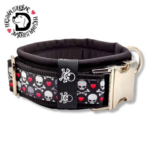 Halsbänder - Halsband 50mm Skulls & Hearts III