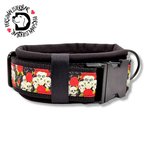 Halsbänder - Halsband 50mm Skulls & Roses